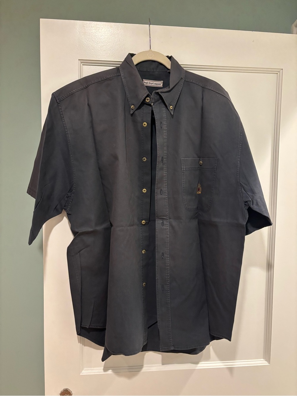 Bugle Boy Men's Short-Sleeve Button-Down Shirt - Charcoal